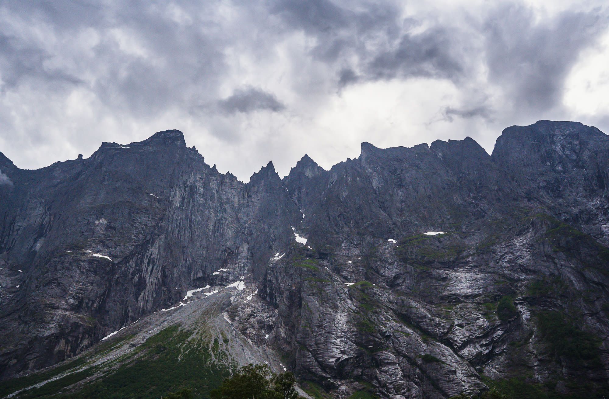 Trollveggen towers over the trail and sets the dramatic scene.
