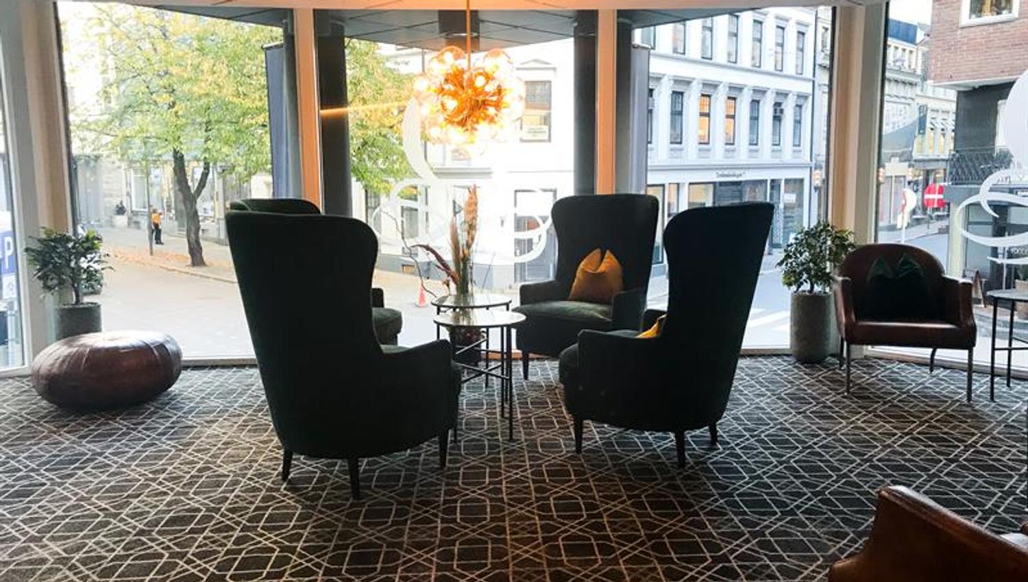 lounge area with big armchairs
