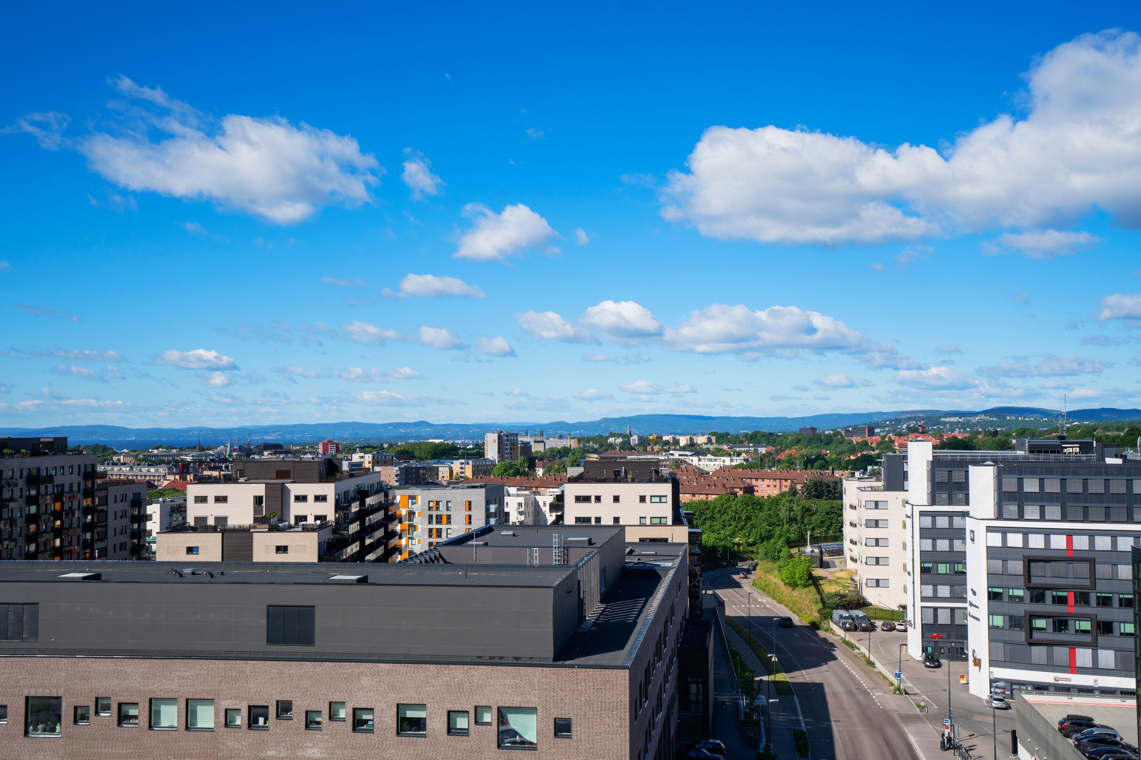 view over Oslo from the roof of Thon Hotel Storo. Photo