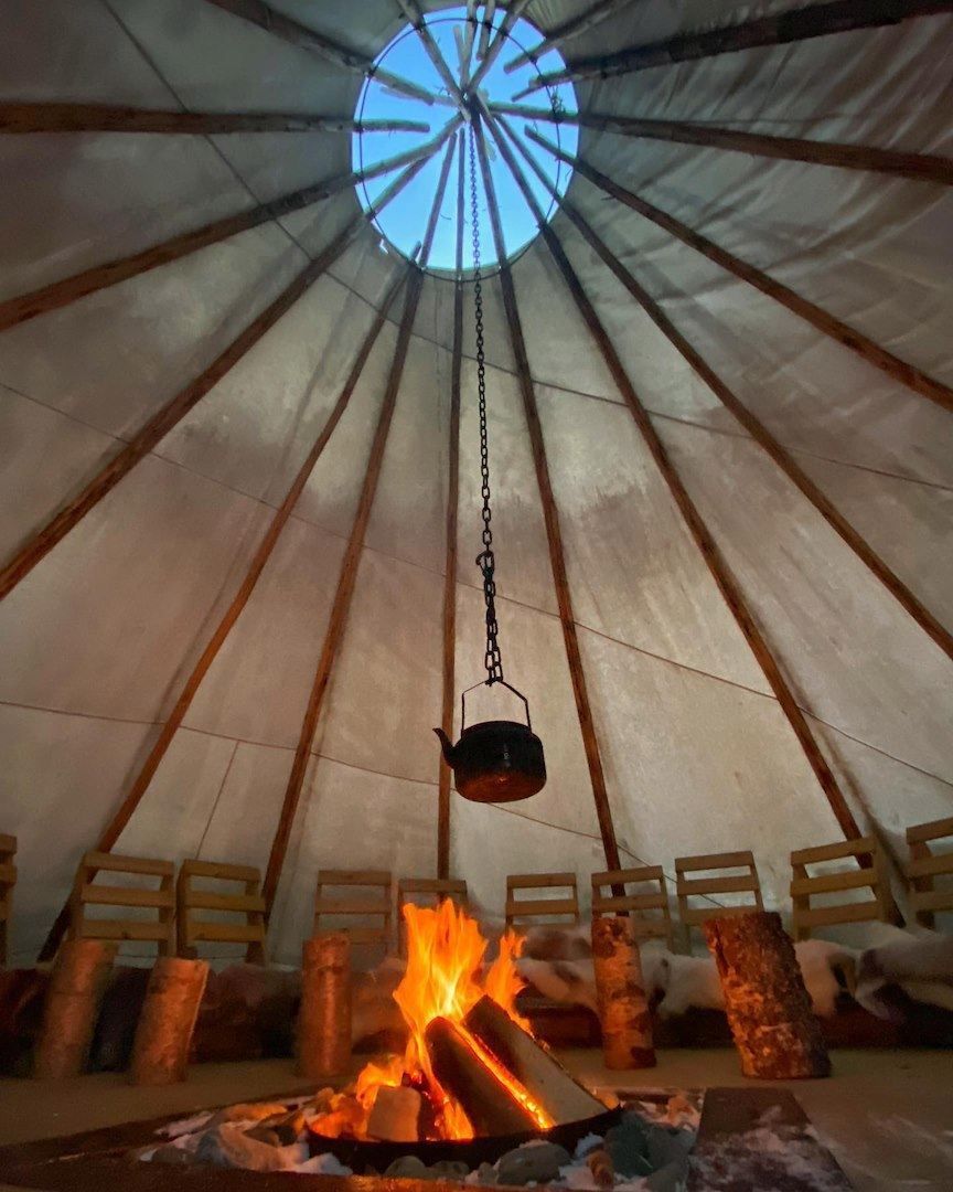 Inside the lavvo at North Experience