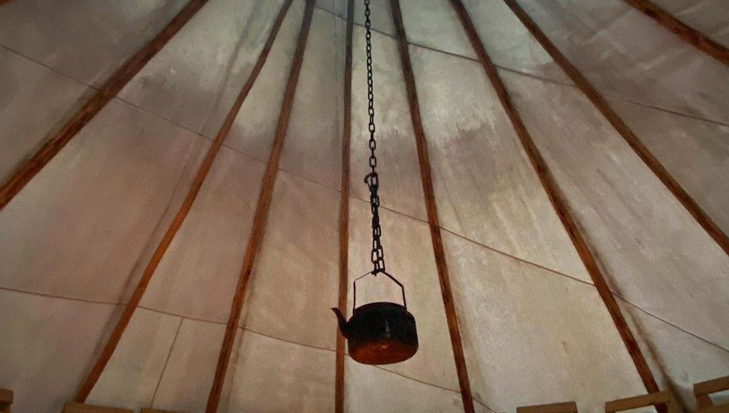 Inside the lavvo at North Experience
