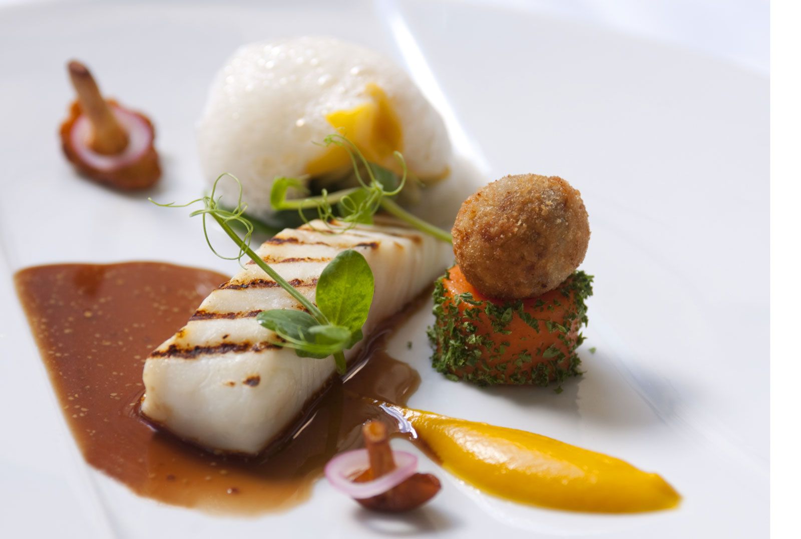 Colourful fish dish