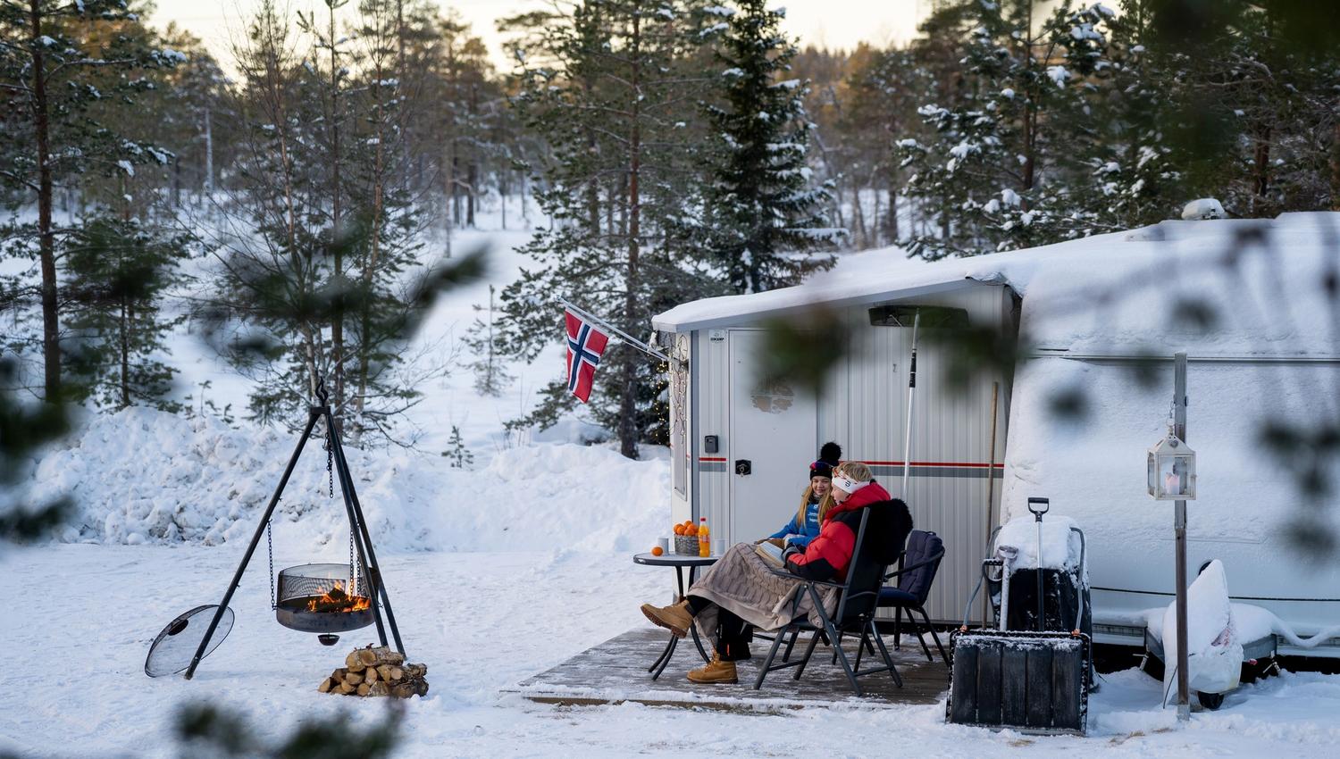Bålpanne vintercamping Lygna camping