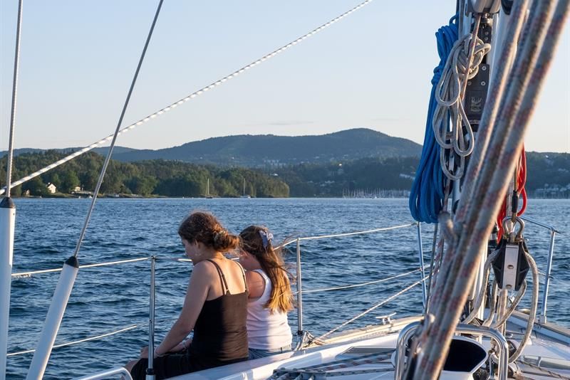 Two girls enjoying the deck