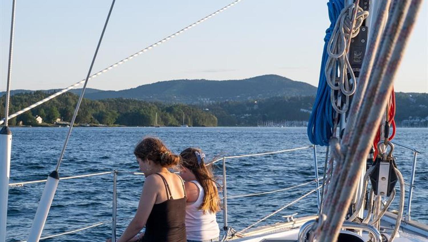 Two girls enjoying the deck