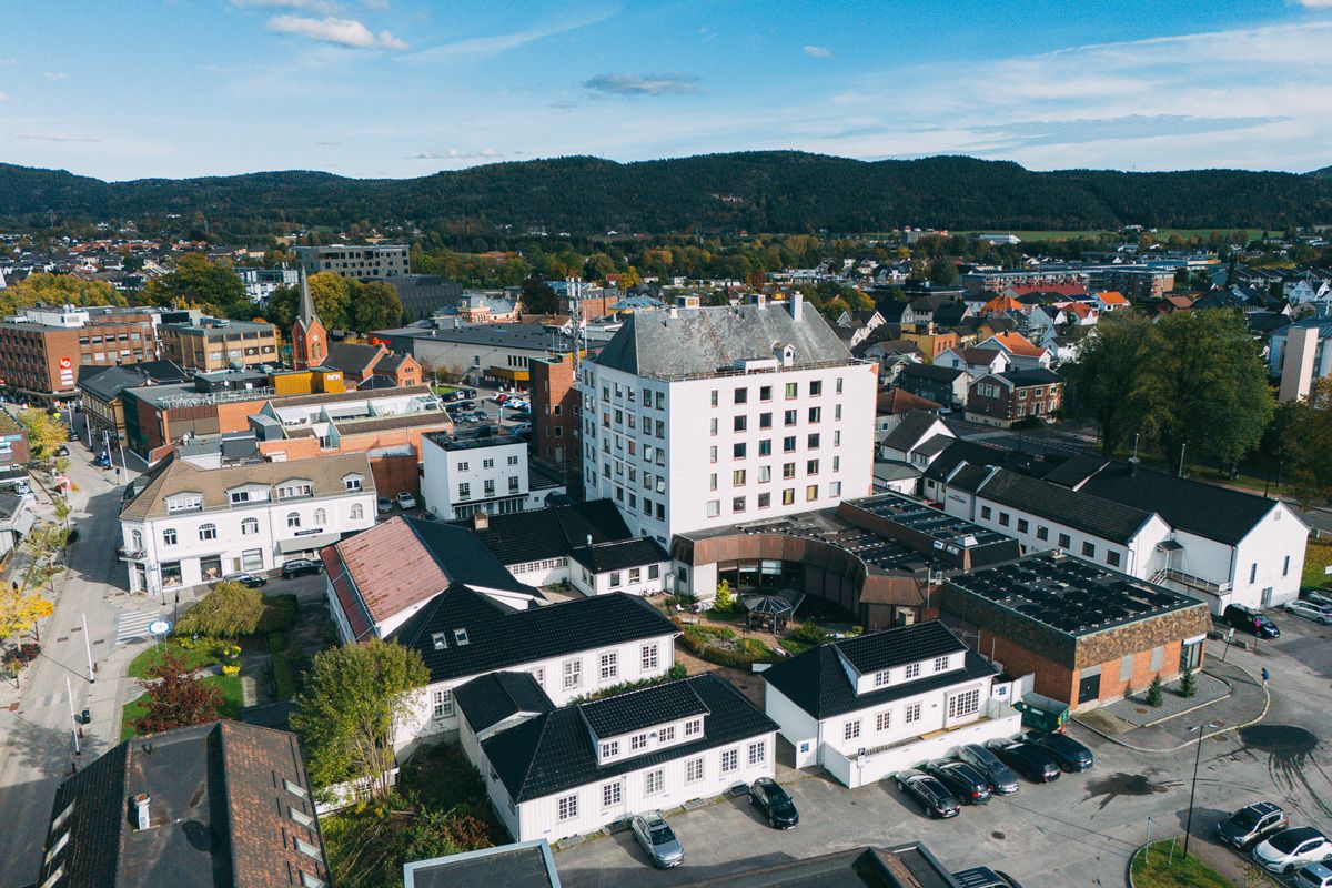 drone photo of Hotel Vic