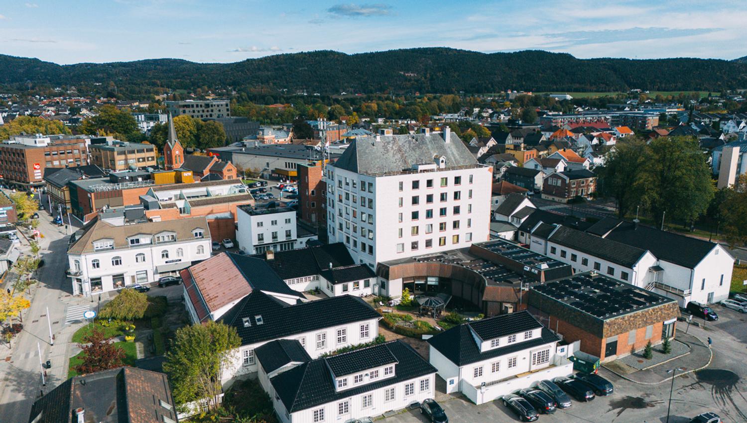 drone photo of Hotel Vic