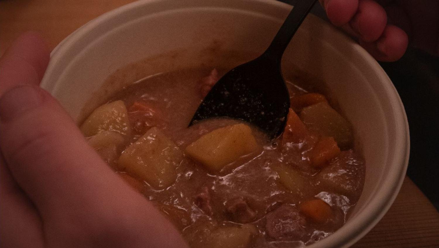 Warm meal served as part of the experience at Tromsø Lapland.
