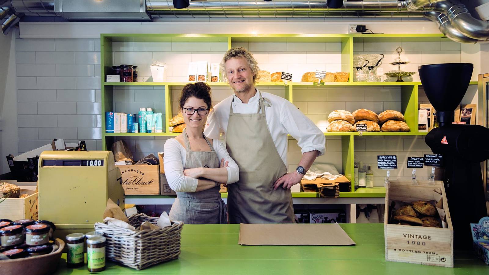Linn and Kim inside the shop