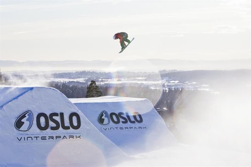 snowboarder on a halfpipe