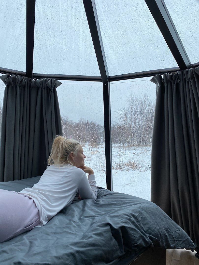 View from glass iglo at North Experience