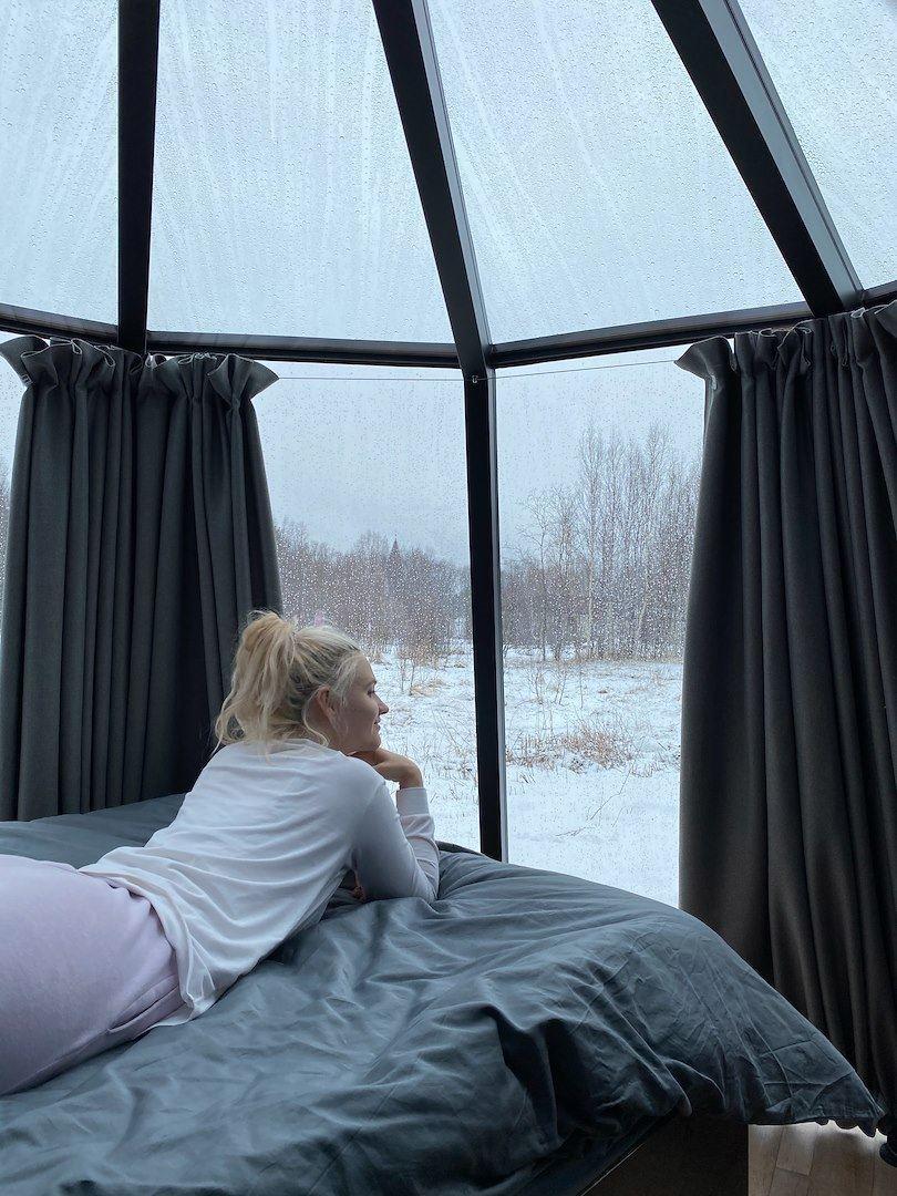 View from glass iglo at North Experience