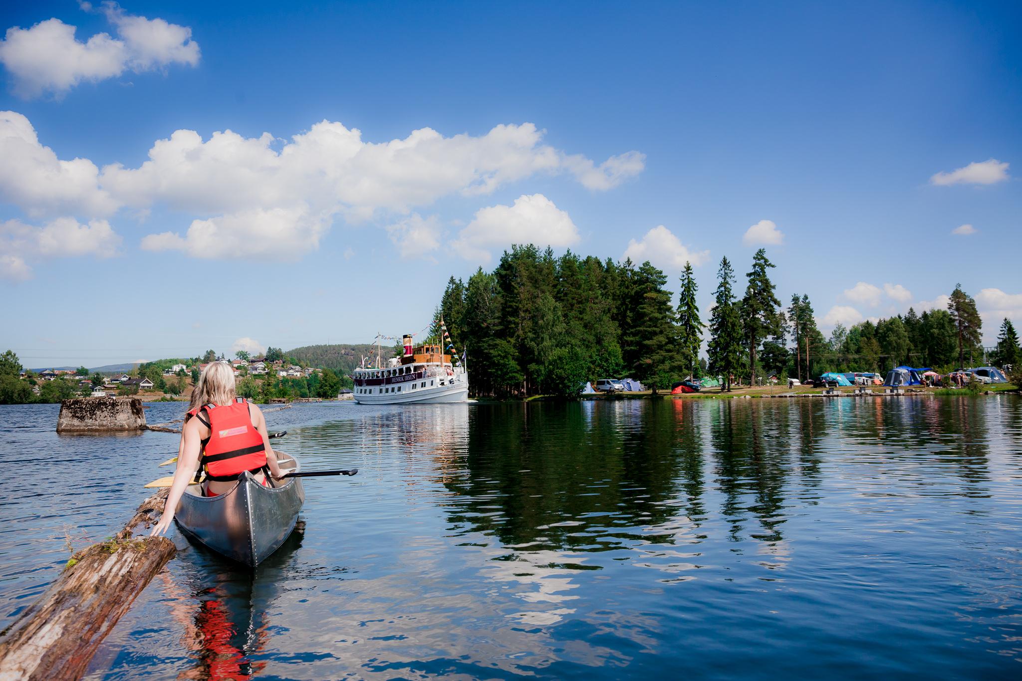 Canoeing on the Telemark Canal at First Camp Lunde - Telemark