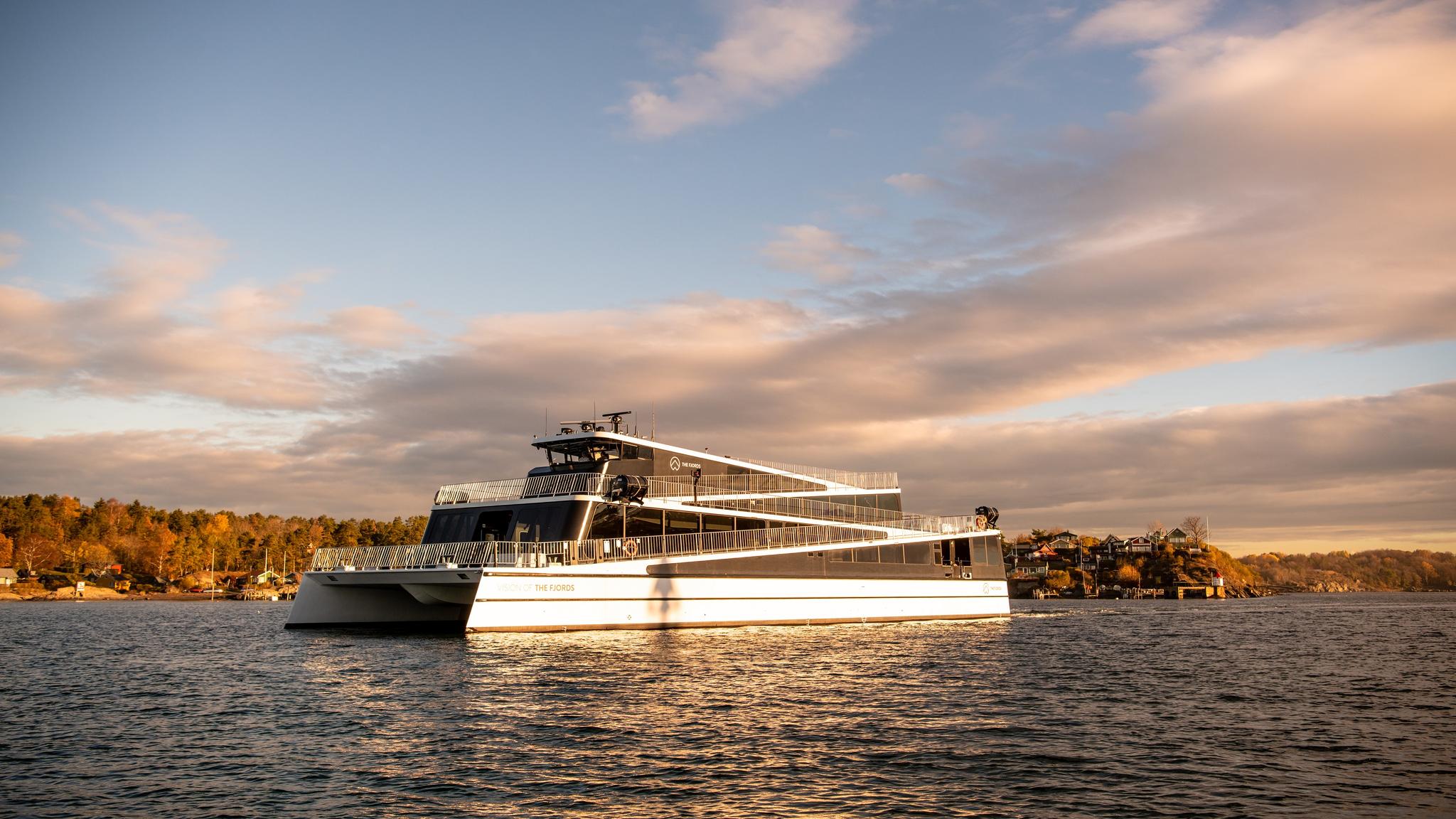 Modern electrical boat on the Oslo Fjord.
