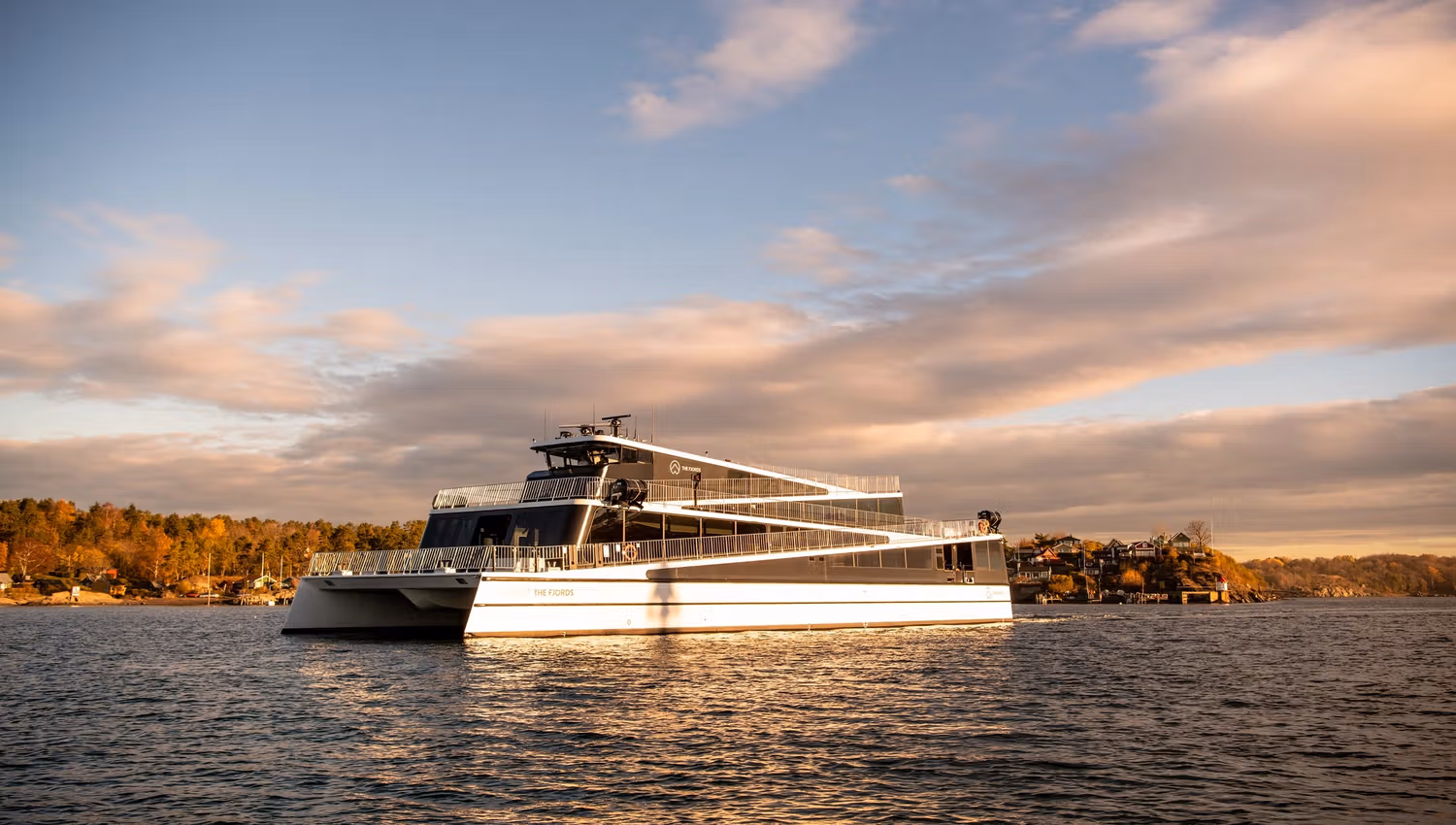 Modern electrical boat on the Oslo Fjord.
