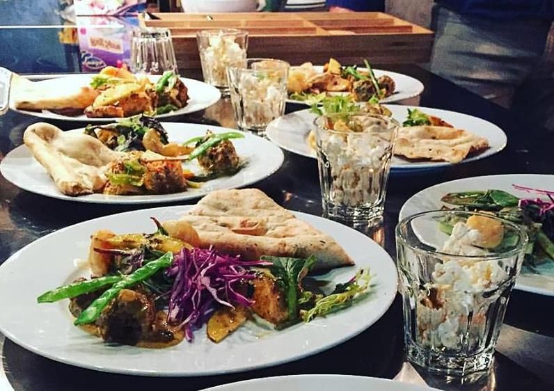 An assortment of dishes on a table.