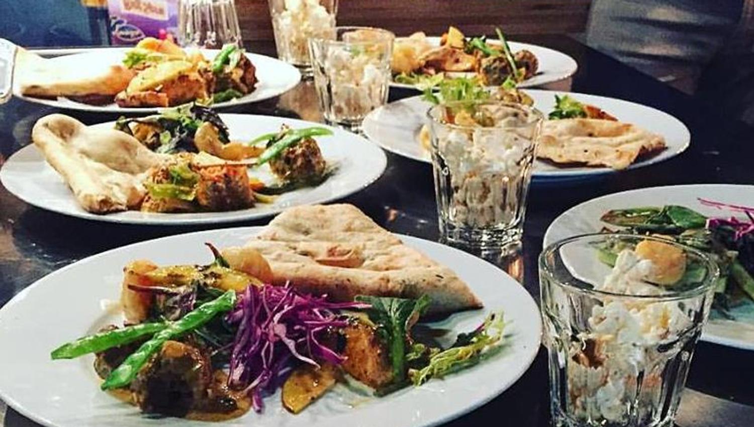 An assortment of dishes on a table.