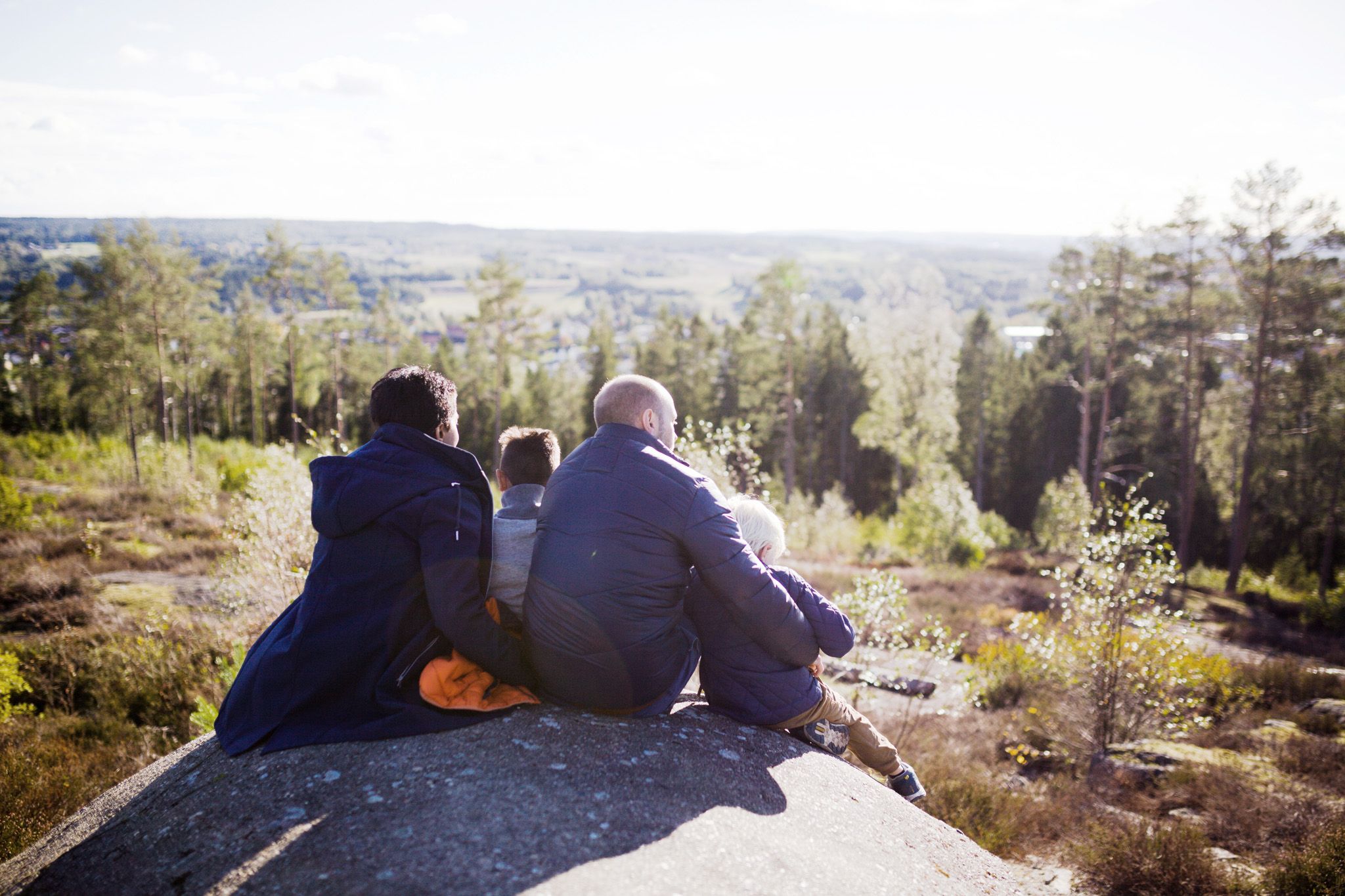 family sitting on the fort