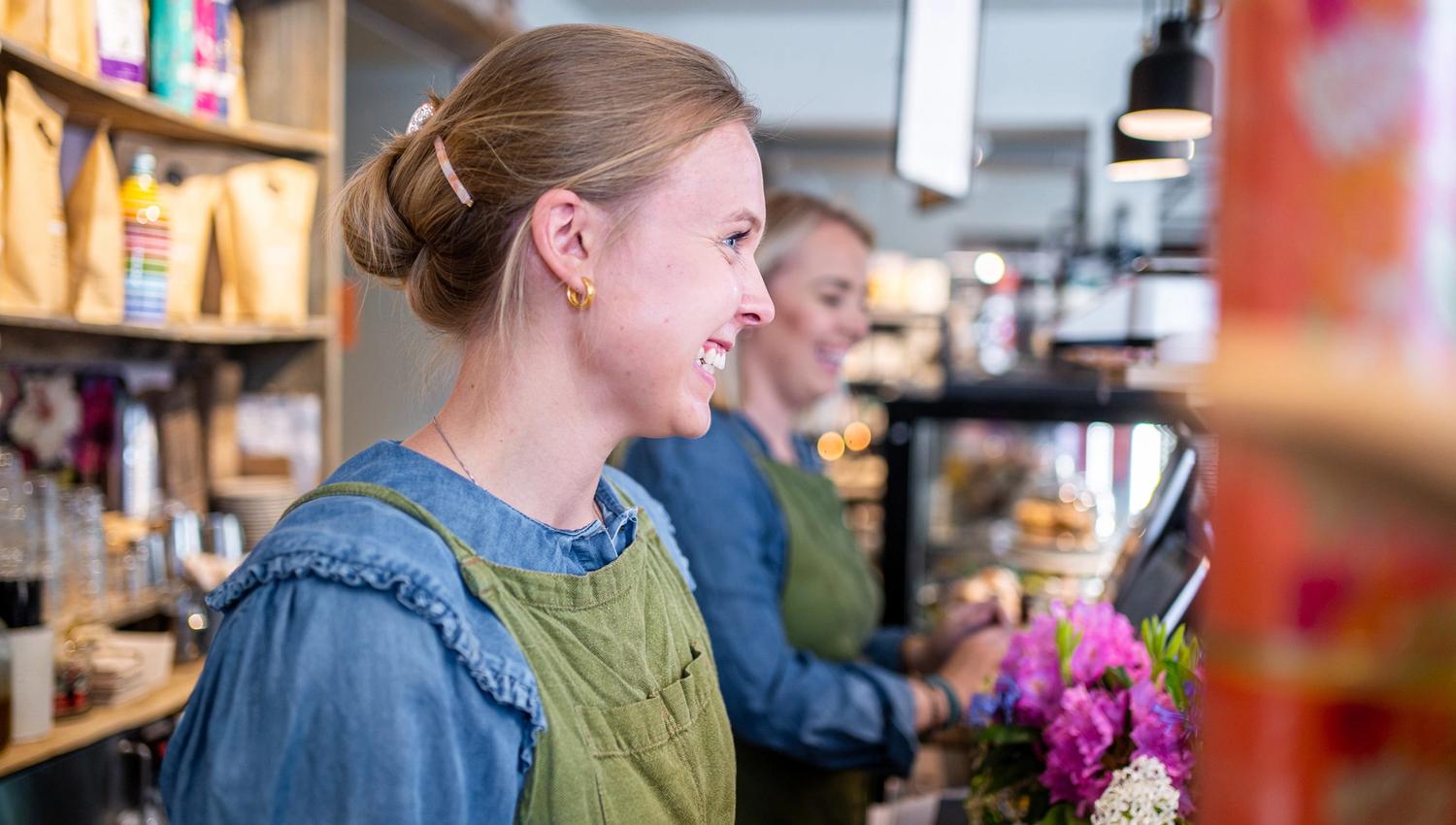 two women working in a store