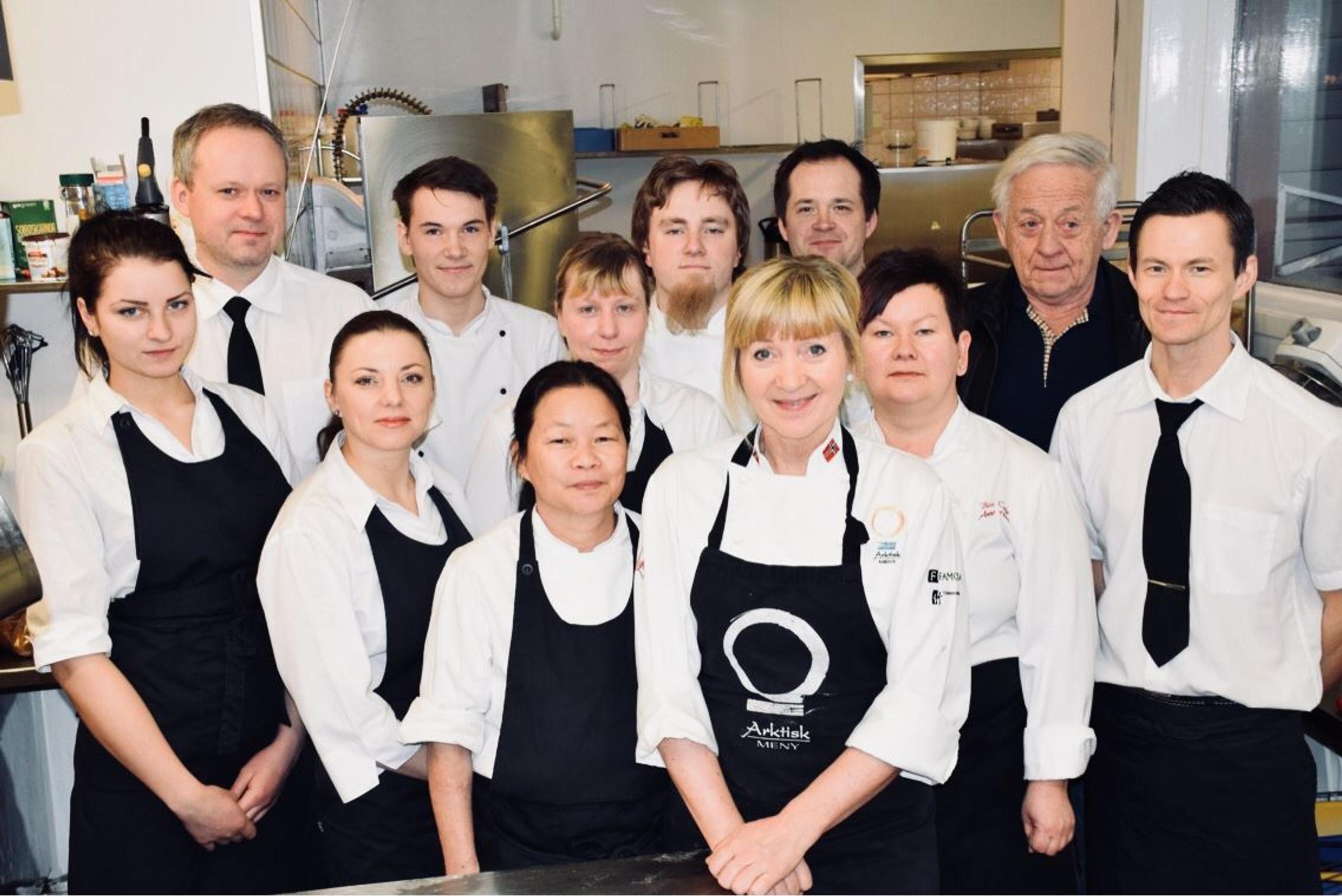The staff at Bios dressed in white with black aprons
