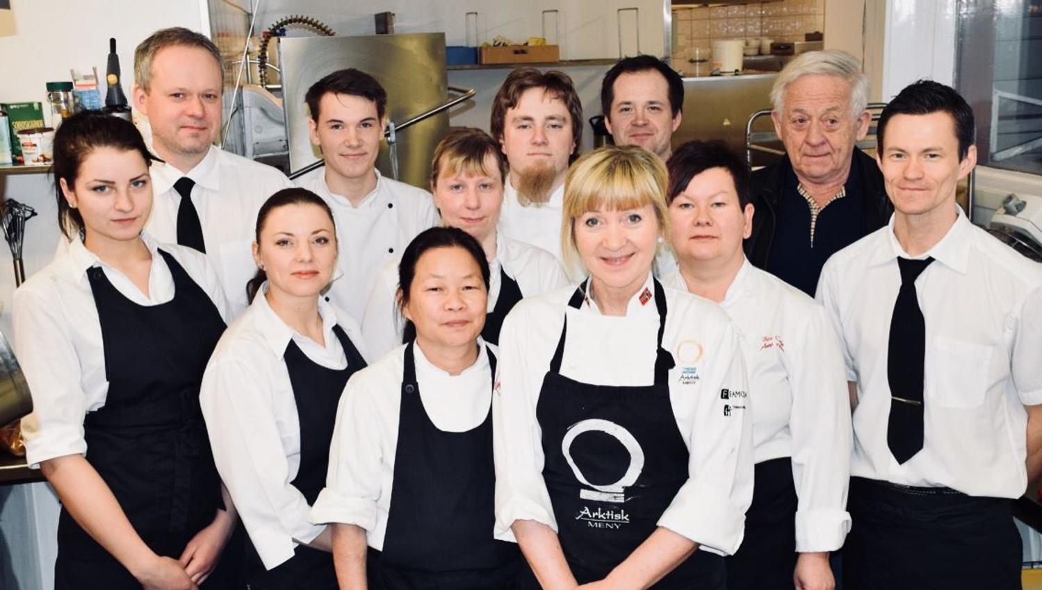 The staff at Bios dressed in white with black aprons