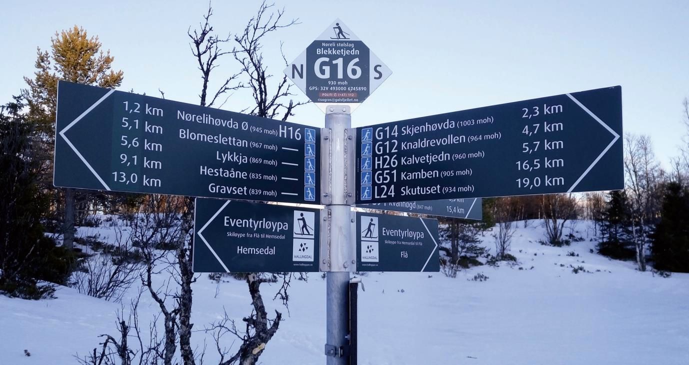 Eksempel på skiltingen underveis