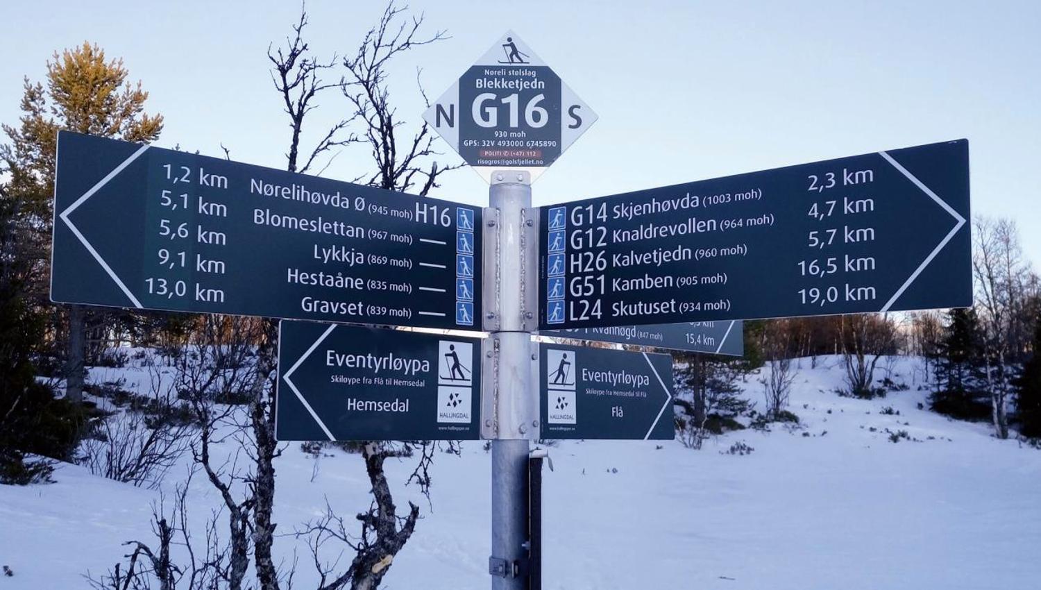 Eksempel på skiltingen underveis