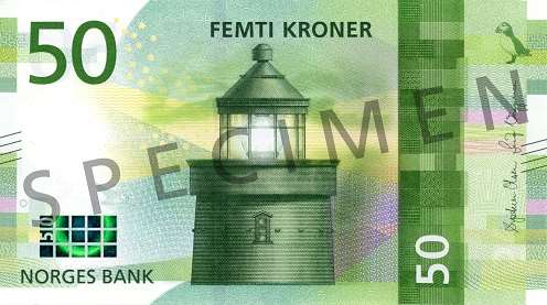 Did you know that Utvær Lighthouse is featured on the Norwegian 50-krone banknote?