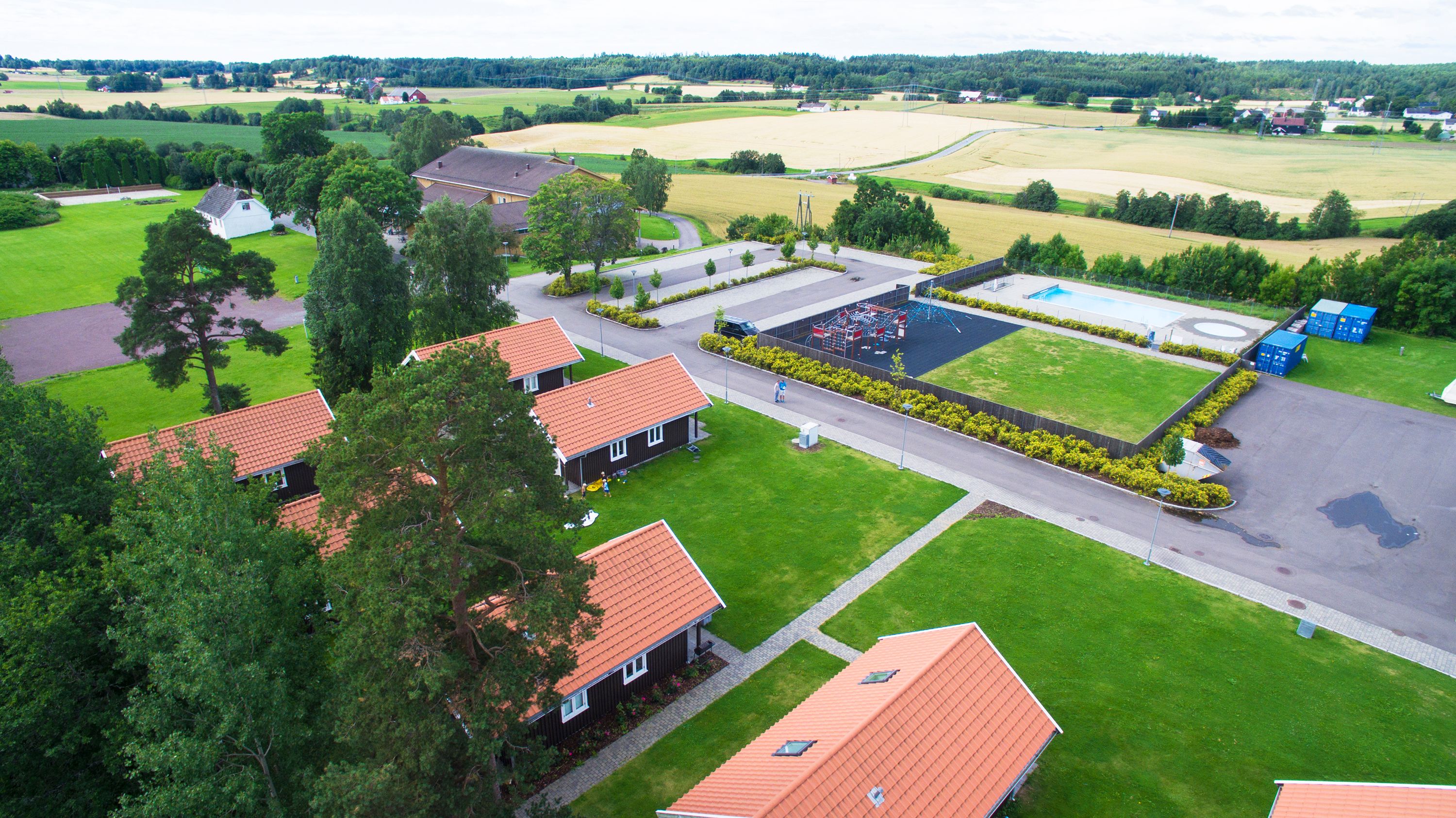 Aerial overview of Dal Gjestegård