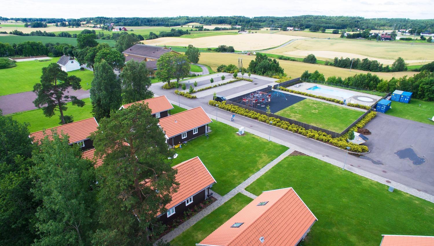 Aerial overview of Dal Gjestegård