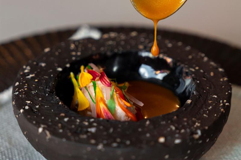 delicate and colourful small dish