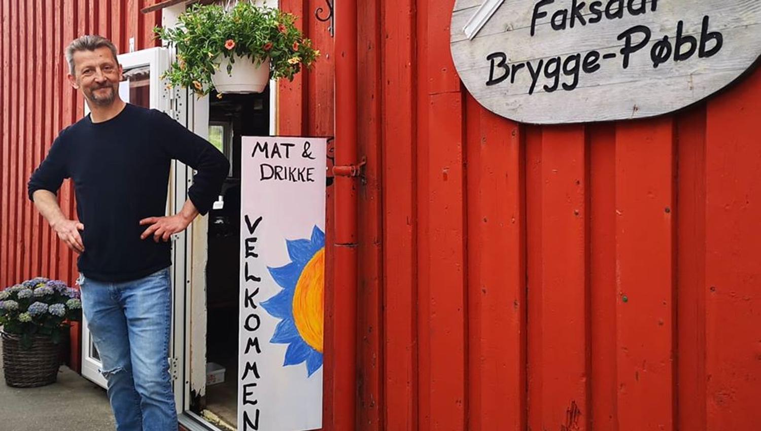 Inngangen ved Faksdal Brygge-Pøbb