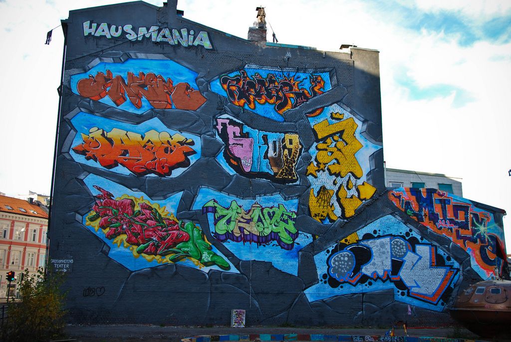 Graffiti on a building.