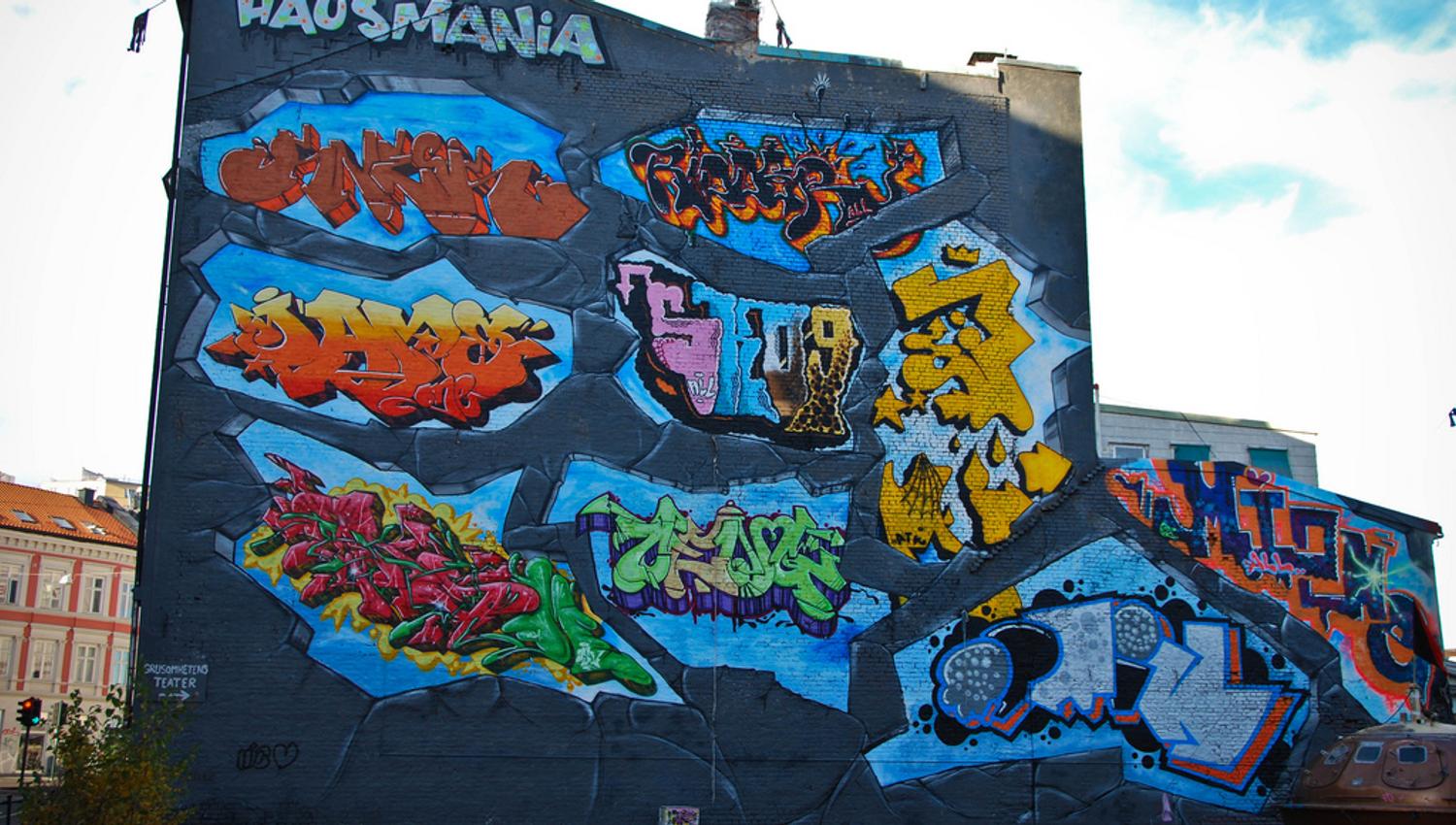 Graffiti on a building.