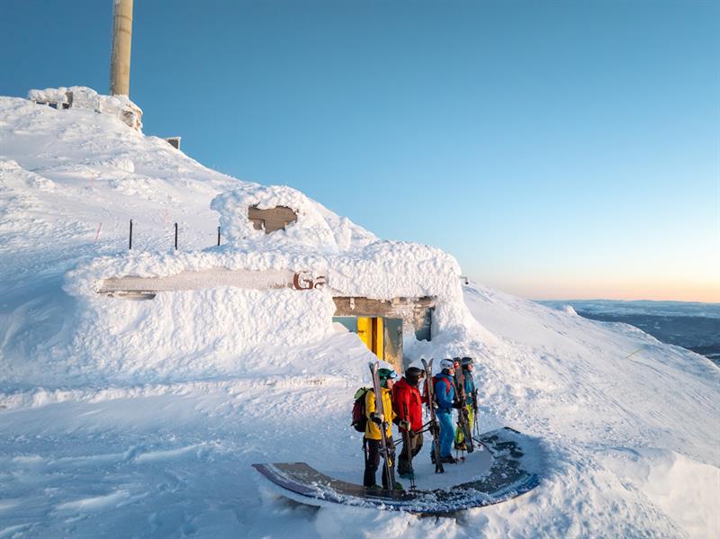 skiing from Mount Gaustatoppen