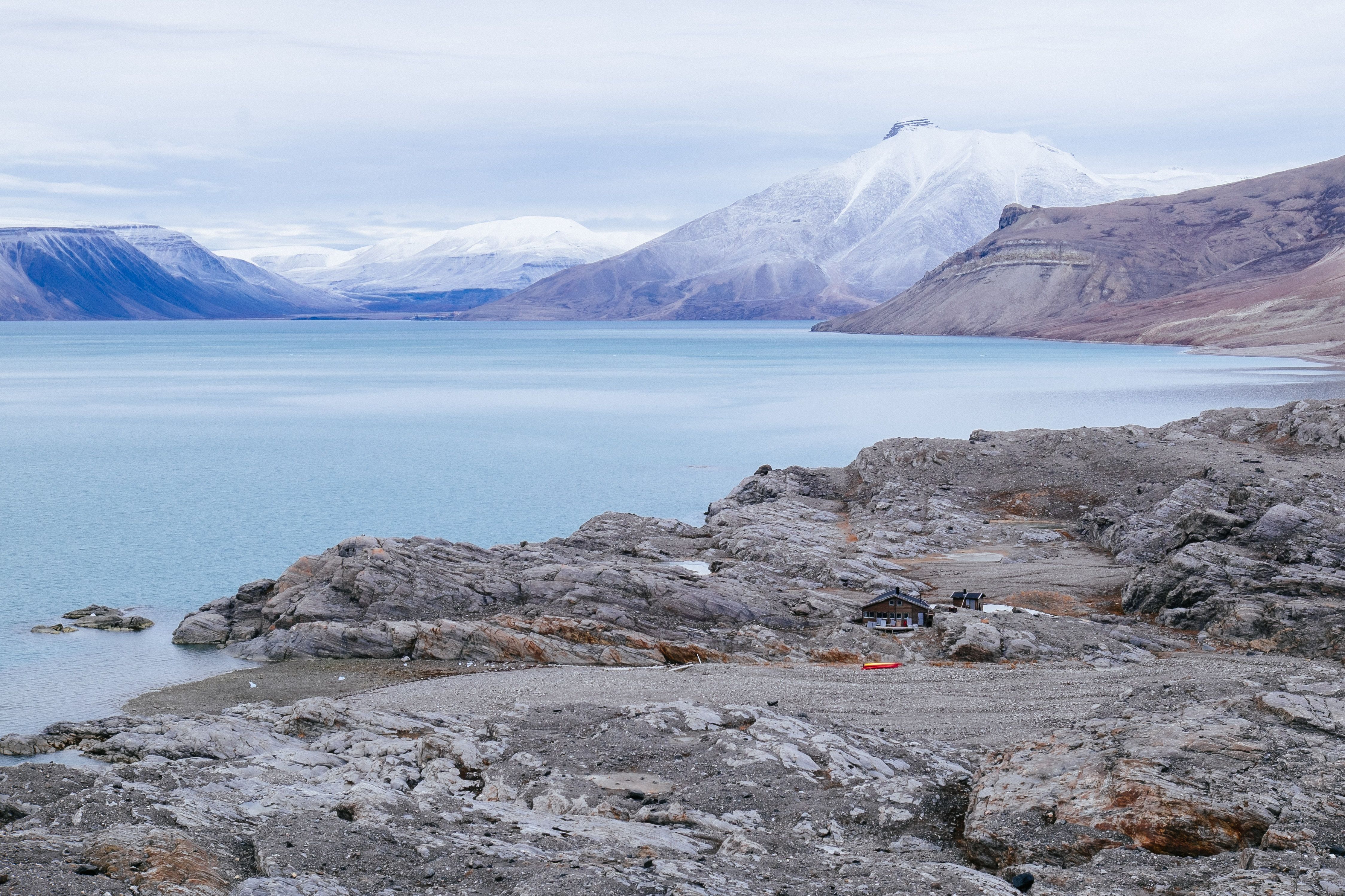 Nordenskiöld Lodge and the view towards Pyramiden in the background