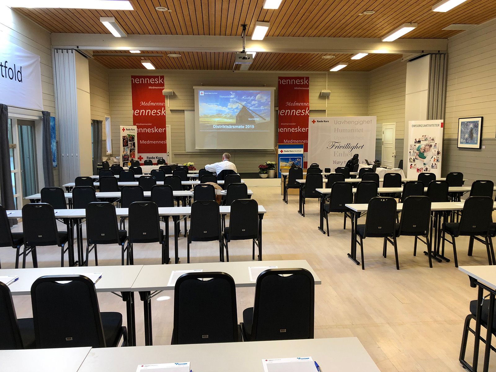 Conference room with table and chairs