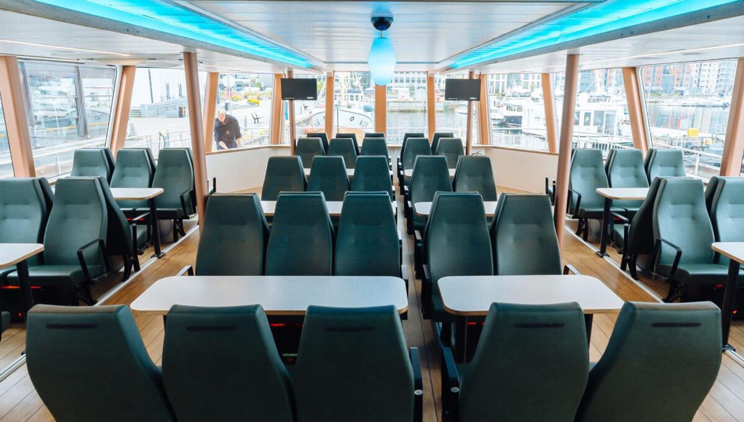The lounge in the boat