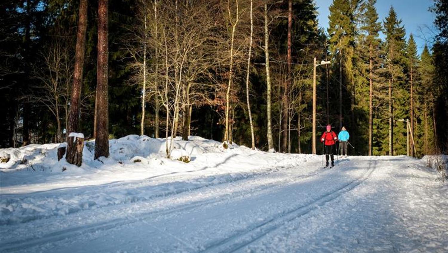 På skitur i marka