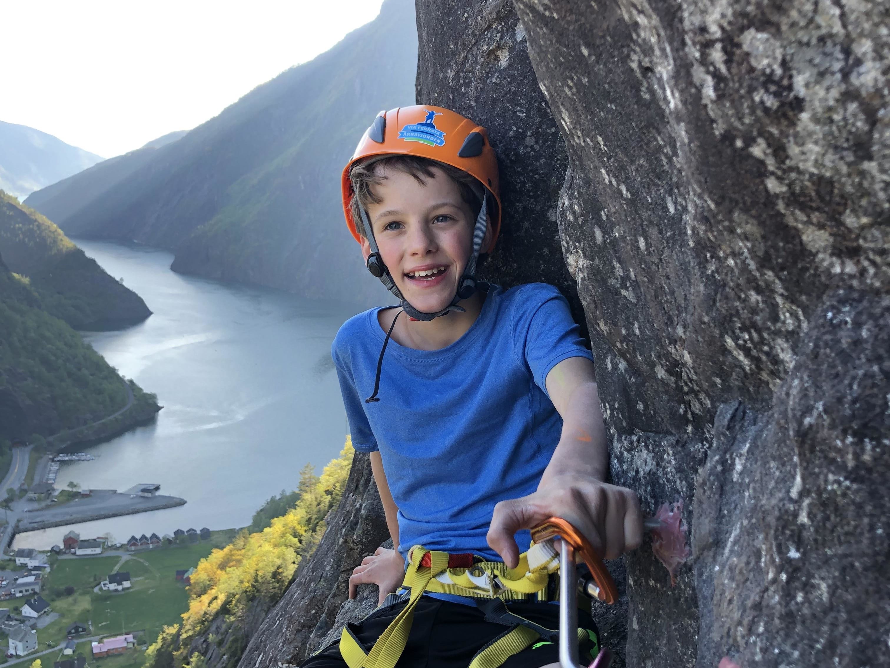 Via Ferrata Kyrkjeveggen in Åkrafjorden.
