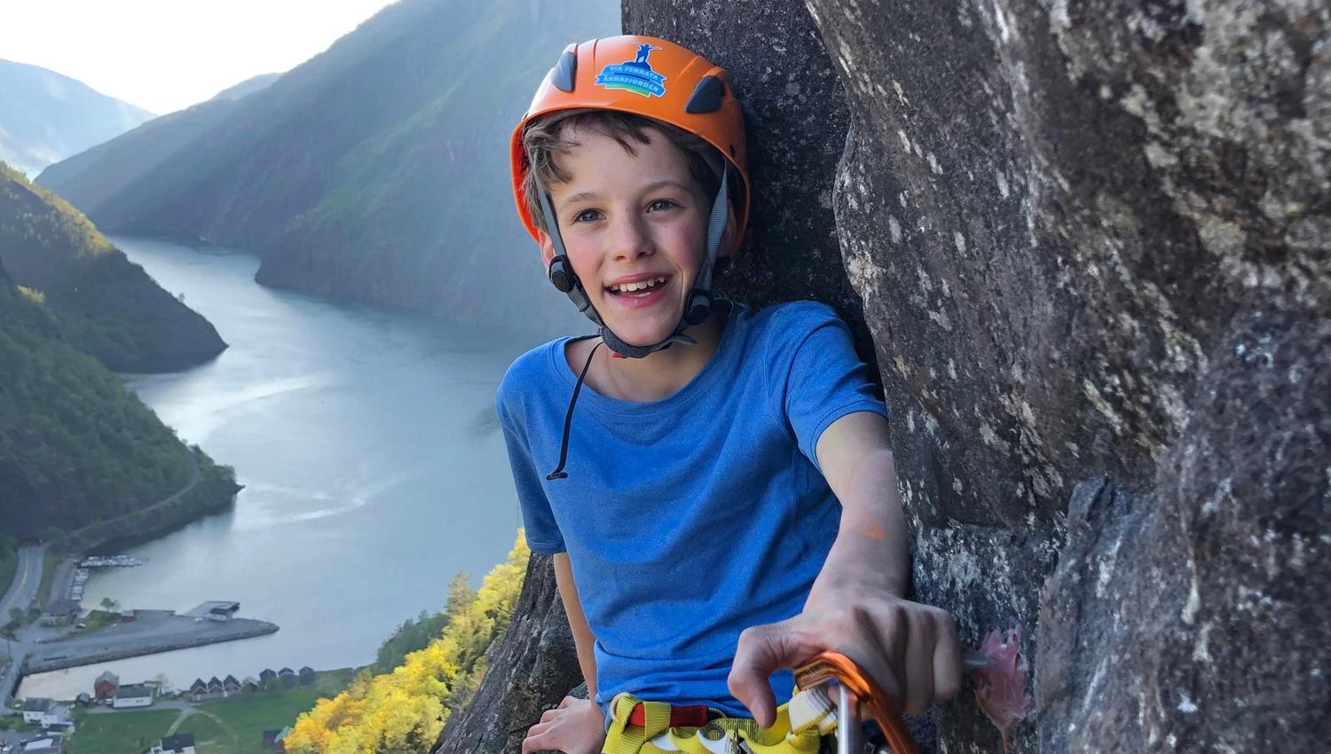 Via Ferrata Kyrkjeveggen in Åkrafjorden.