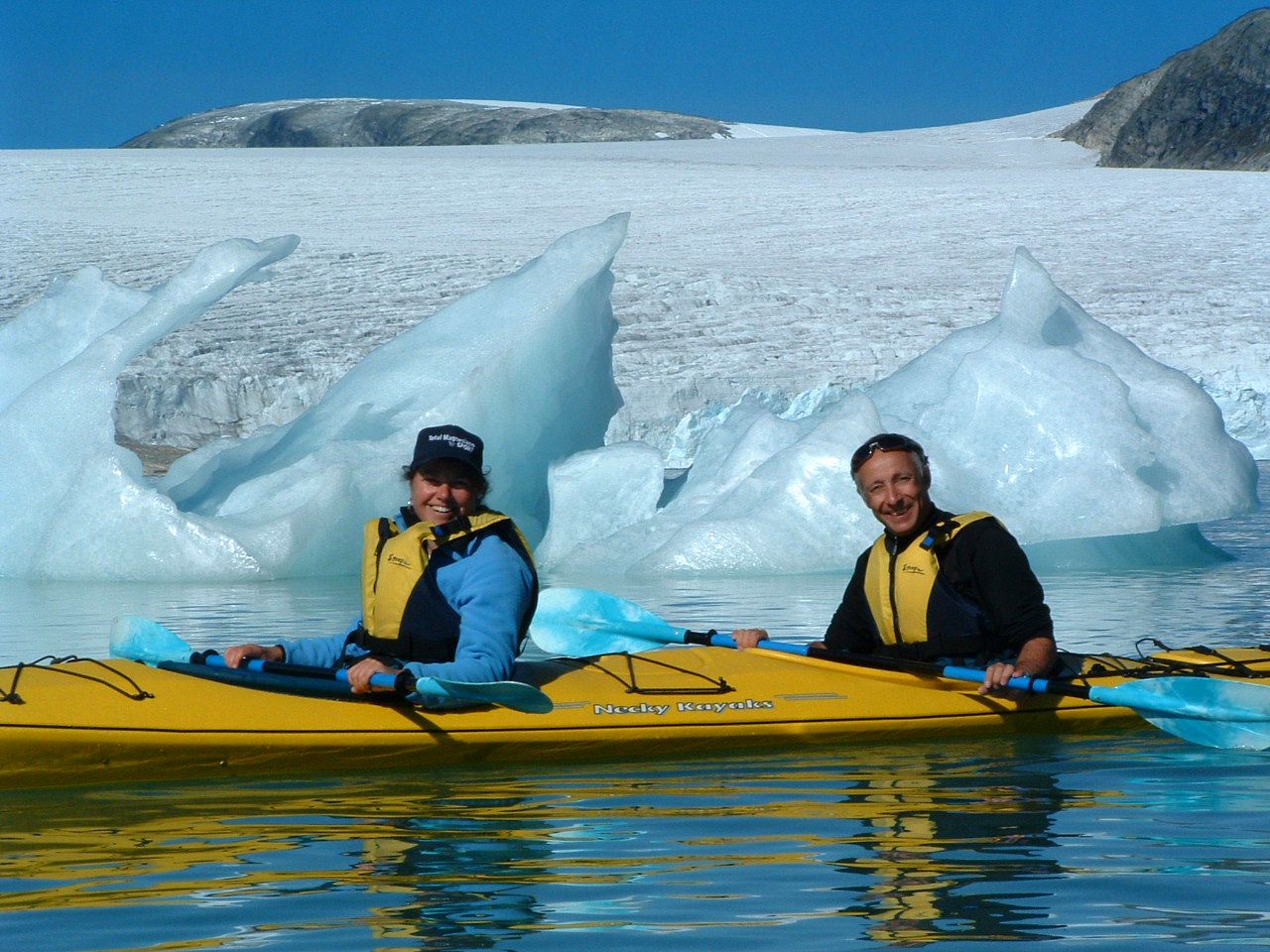 Kayak on glacier water