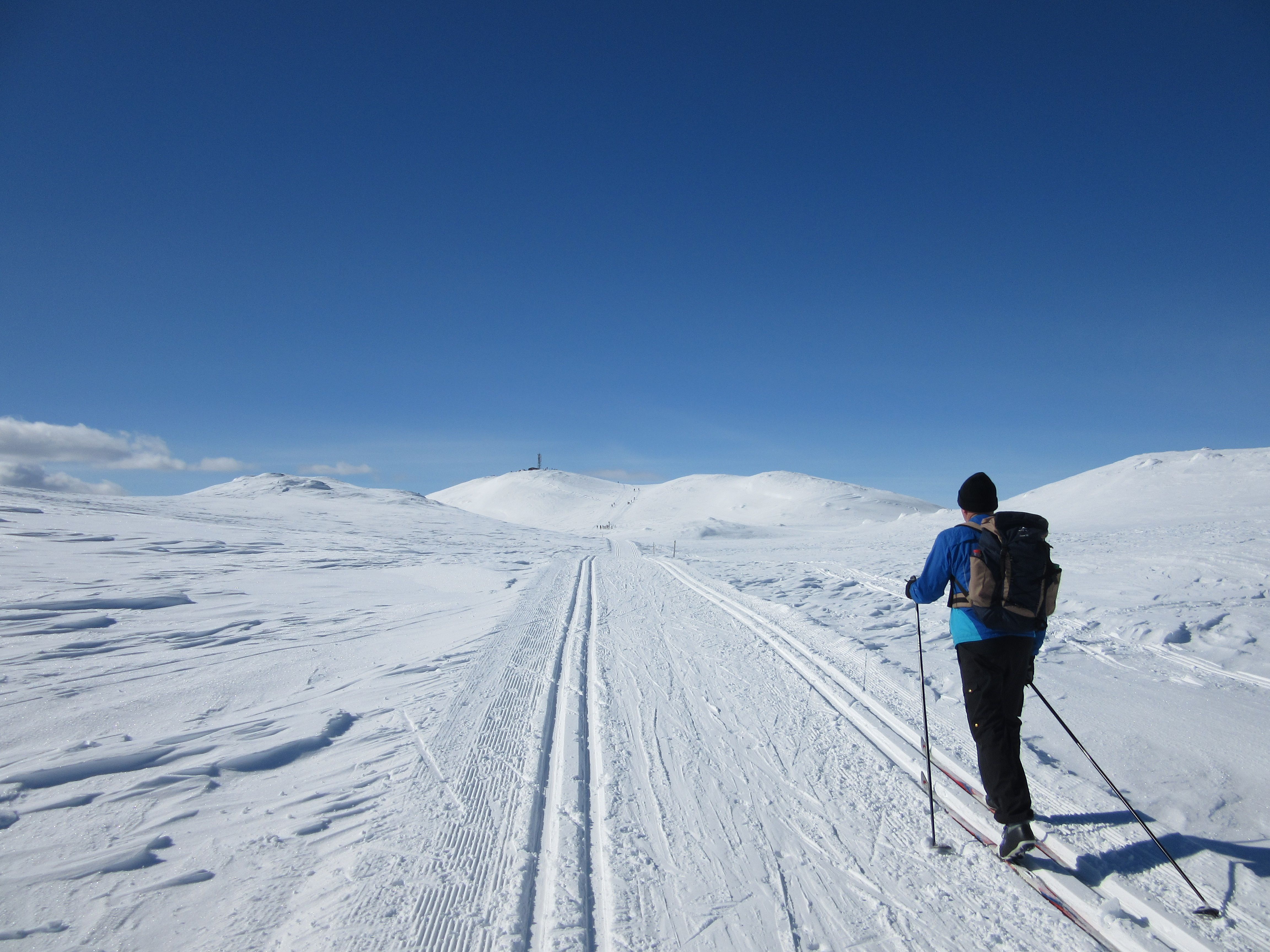 Spåtindtoppen på ski. Foto R Gravem