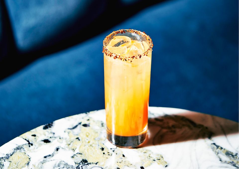 Long glass drink