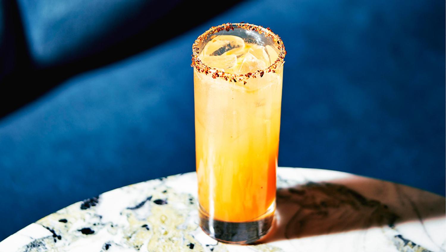 Long glass drink