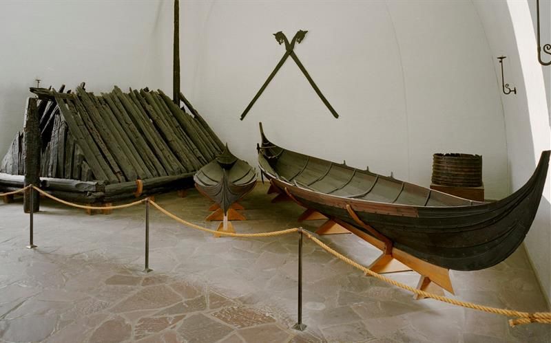 Small Viking boats.