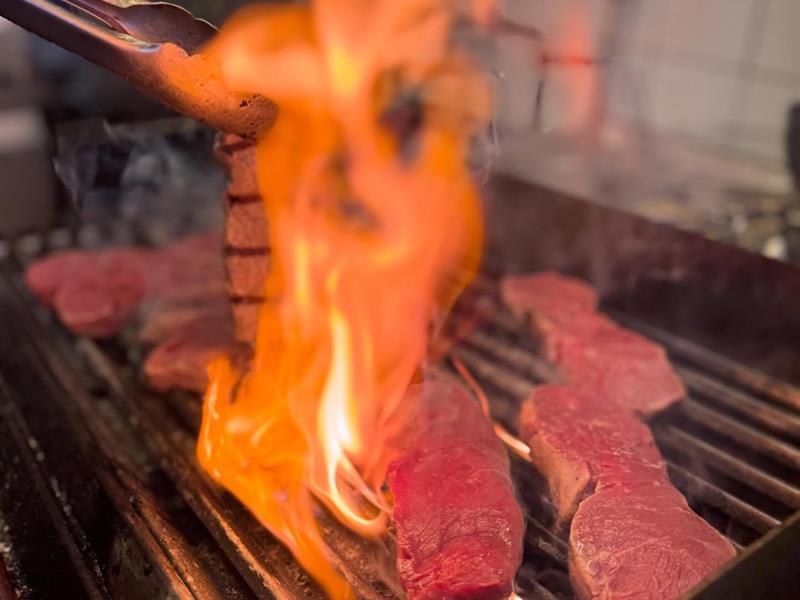 Meat on the grill