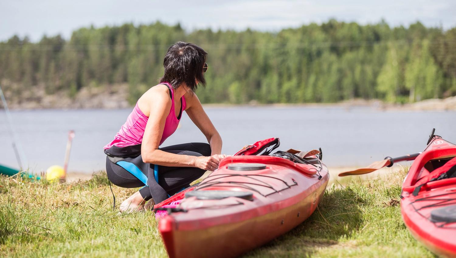 kayak on land