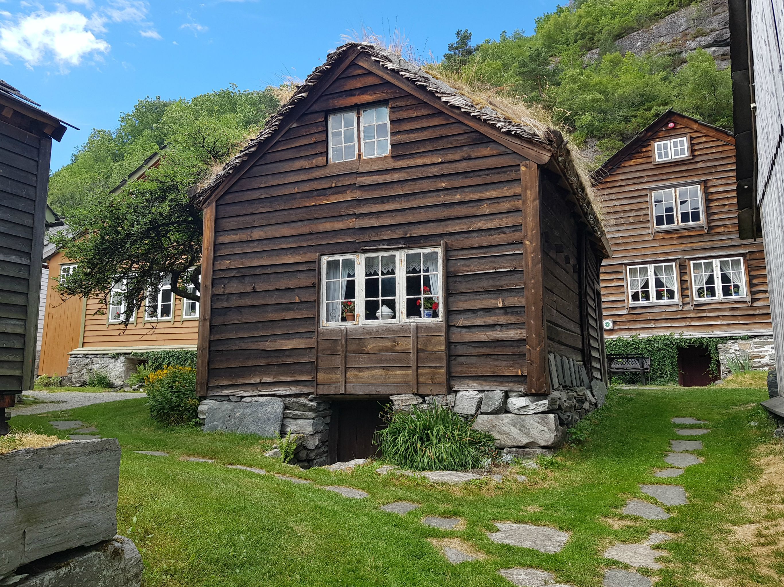 old houses in a cluster