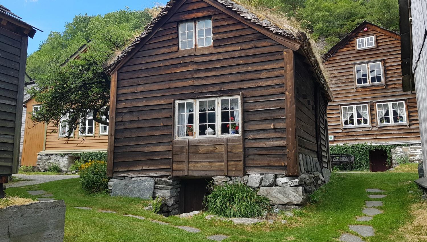 old houses in a cluster